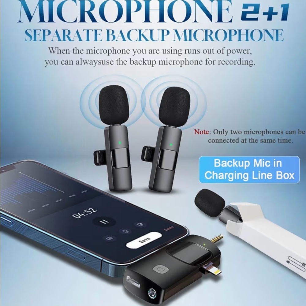 Black Wireless Microphone Set - Picture 4 of 7